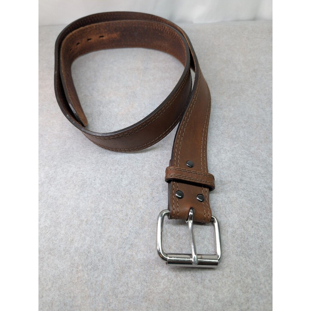 Ariat Mens Belt Size 42 Brown Leather Removable Snap off Buckle
